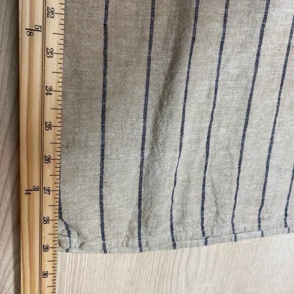 Maurice’s Wide Leg Linen Blend Striped Pants Women M Oatmeal Navy Elastic Waist - Picture 10 of 10